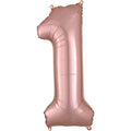Number 1 Jumbo Balloon 34 Inch Foil Balloon Rose Gold Color [36210]