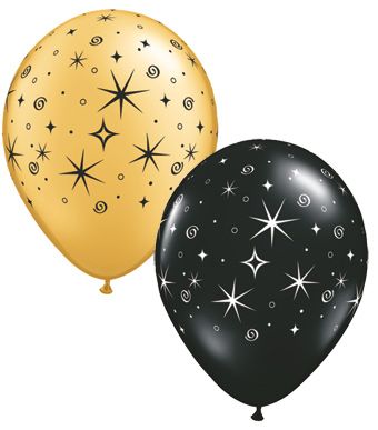 Qualatex Elegant Sparkles & Swirls 11 Inch Latex Balloons 50 Count [12578]