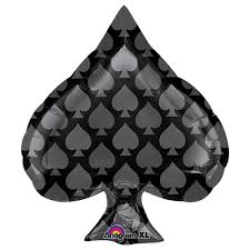 18x22 BLACK SPADE SHAPE BALLOON [15864]