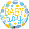 18 INCH DOTS BABY BOY MYLAR BALLOON