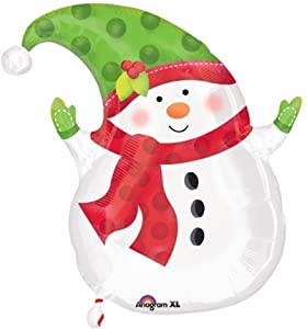 Adorable Jolly Christmas Snowman 23 Inch Mylar Balloon [20428]