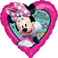 Minnie Mouse Happy Birthday 18 Inch Heart Shaped Foil  Mylar Balloon [36231]