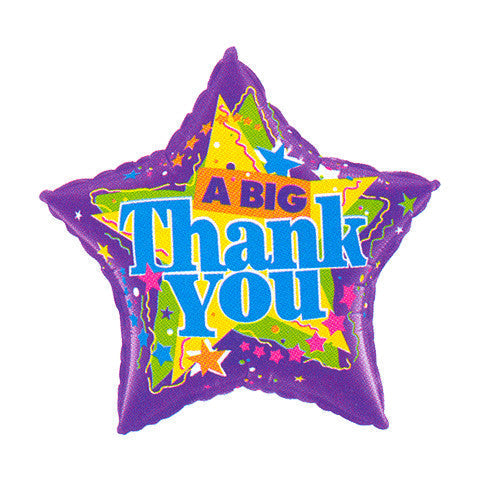 Qualatex A Big Thank You 20 Inch Star Shaped Foil Mylar Balloon [23332]