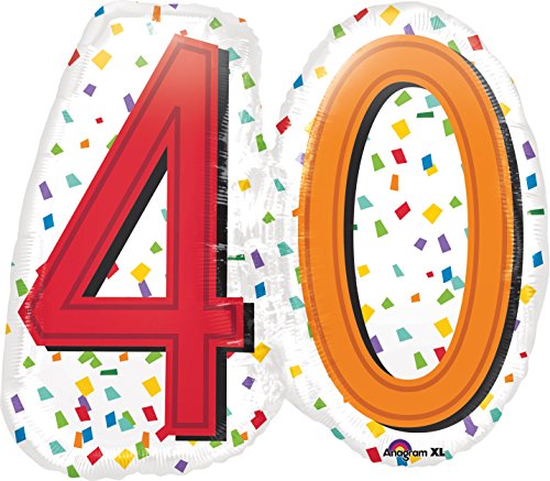Rainbow Birthday 40th Birthday 25 inch Jumbo Balloon [34445]