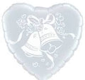 Qualatex Wedding Bells 18 Inch Heart Shaped Foil Mylar Balloon [35713]