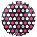 Pink & White Dots 18 inch Balloon