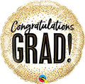 Congratulations Grad Gold Glitter Dots 18 Inch Foil Mylar Balloon [82287]