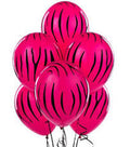 Qualatex Neon Pink Zebra Stripe 11 Inch Latex Balloons  Bag of 100 [34451]