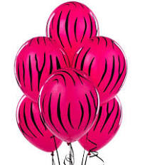 Qualatex Neon Pink Zebra Stripe 11 Inch Latex Balloons  Bag of 100 [34451]