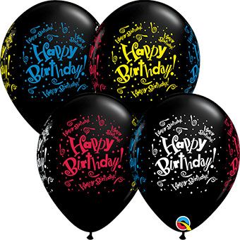 Qualatex Happy Birthday Blast 11 Inch Latex Balloons 50 Count [11557]
