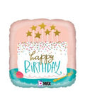 Confetti Cake Holographic Square Happy Birthday 18 Inch Foil Mylar Balloon [26118]