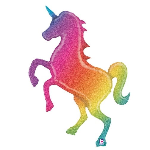Rainbow Holographic Unicorn Shape – 54 Inch Foil Mylar Balloon [35700]