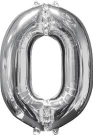 Number 0 Jumbo Balloon Silver 26 Inch Foil Mylar Balloon [31954]