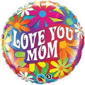 Love You Mom 18 Inch Foil Mylar Balloon [29898]