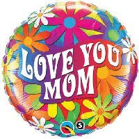 Love You Mom 18 Inch Foil Mylar Balloon [29898]