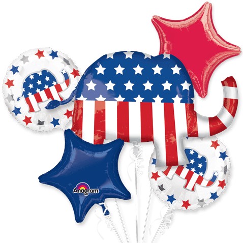 Republican Theme Balloon Bouquet GOP Balloons [34508]