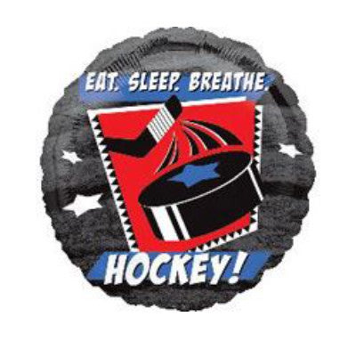 Eat Sleep Breathe Hockey 18 Inch Foil Mylar Balloon [22014]