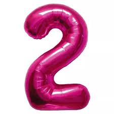 Northstar Number 2 - 34 inch Magenta Foil Balloon  [00136] [136]