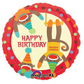 Sock Monkey Happy Birthday 18 Inch Foil Mylar Balloon [113693]