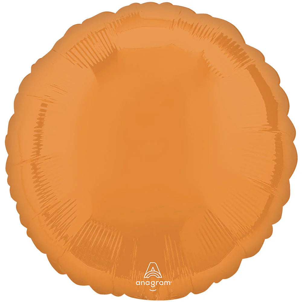 Vibrant Orange 18 Inch Round Foil Mylar Balloon [47119]