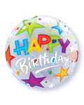 Happy Birthday Brilliant Stars 22 Inch Bubble Balloon [23595]