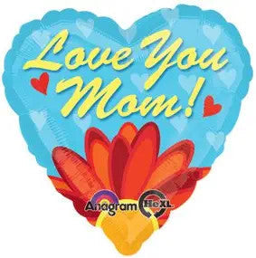 Love You Mom 18 Inch Foil Mylar Balloon [28103]