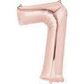 Number 7 Jumbo Balloon 34 Inch Foil Balloon Rose Gold Color [36218]