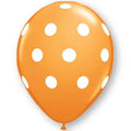 Qualatex Orange with White Polka Dots 11 Inch Latex Balloons 12 Pack [77146OR-12]