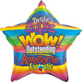 Wow Stripes 20 Inch Star Shaped Foil Mylar Balloon [72886]