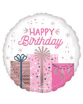Happy Birthday Pastel Gift Box 18 Inch Foil Mylar Balloon [45711]