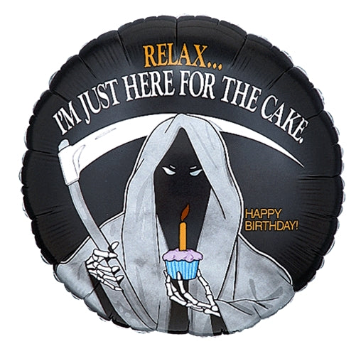 Grim Reaper Over the Hill Birthday 18 Inch Foil Mylar Balloon [16370]