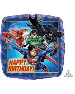 Happy Birthday Justice League Square 18 Inch Foil Mylar Balloon [32381]
