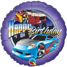 Happy Birthday Race Car 18 Inch Foil Mylar Balloon [99096]