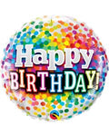 Happy Birthday Rainbow Confetti 18 Inch Foil Mylar Balloon [49493]