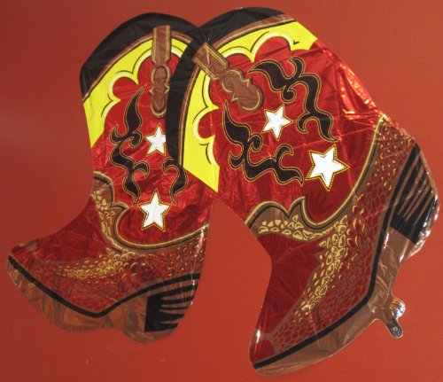 Dancing Western Boots 33 inch Foil Mylar Balloon [85153]