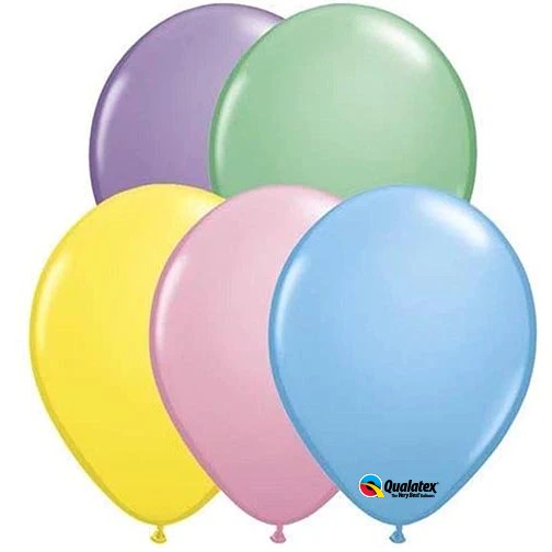 Qualatex Pastel Assortment 11 Inch Latex Balloons Bag of 100 [43763]