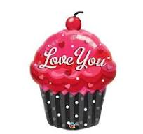 Love You Cupcake  35 Inch Foil Mylar Balloon [16352]