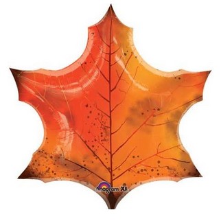 Orange Leaf Super Shape 25 Inch Foil Balloon [25136]